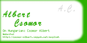 albert csomor business card